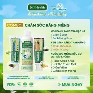 Combo chăm sóc răng miệng thuần chay Biohealth Hơi Thở Tươi Mát 2in1 3