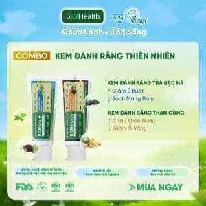 Combo chăm sóc răng miệng thuần chay Biohealth Hơi Thở Tươi Mát 2in1 4